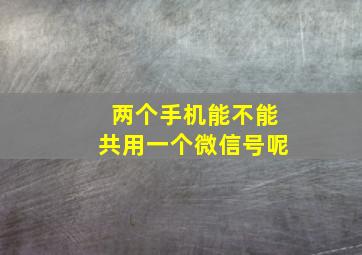 两个手机能不能共用一个微信号呢