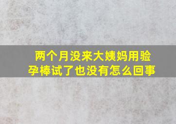 两个月没来大姨妈用验孕棒试了也没有怎么回事