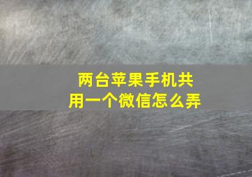 两台苹果手机共用一个微信怎么弄