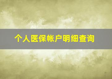 个人医保帐户明细查询