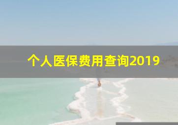 个人医保费用查询2019