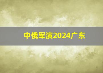 中俄军演2024广东