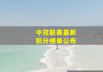 中冠联赛最新积分榜单公布