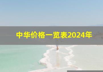 中华价格一览表2024年