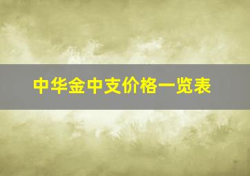 中华金中支价格一览表