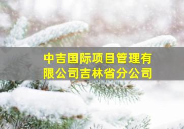 中吉国际项目管理有限公司吉林省分公司