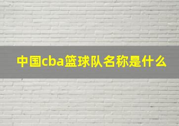 中国cba篮球队名称是什么