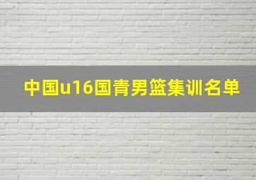 中国u16国青男篮集训名单