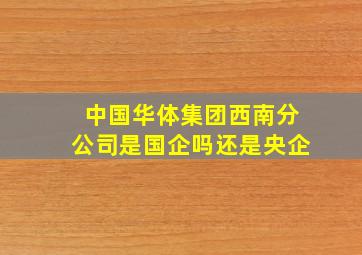 中国华体集团西南分公司是国企吗还是央企