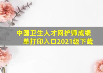 中国卫生人才网护师成绩单打印入口2021级下载