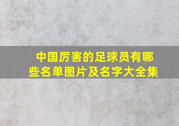 中国厉害的足球员有哪些名单图片及名字大全集