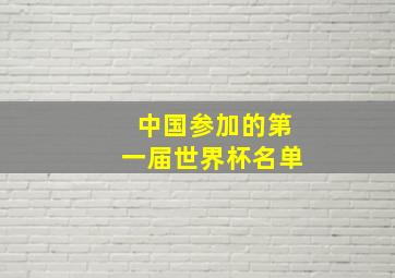 中国参加的第一届世界杯名单