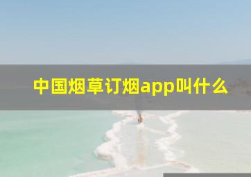 中国烟草订烟app叫什么