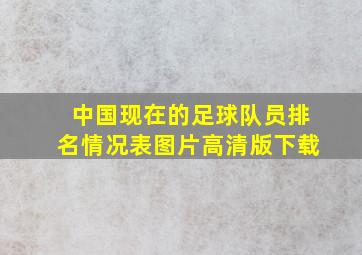 中国现在的足球队员排名情况表图片高清版下载