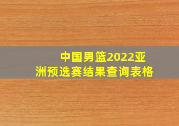 中国男篮2022亚洲预选赛结果查询表格