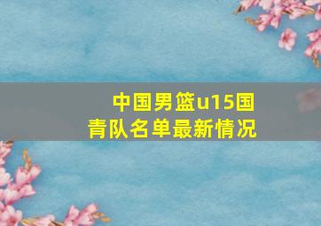 中国男篮u15国青队名单最新情况