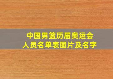 中国男篮历届奥运会人员名单表图片及名字