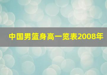 中国男篮身高一览表2008年