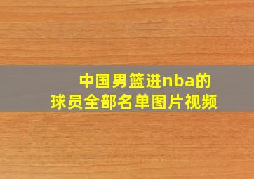 中国男篮进nba的球员全部名单图片视频