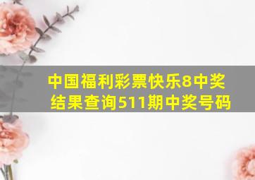 中国福利彩票快乐8中奖结果查询511期中奖号码