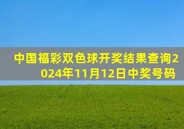 中国福彩双色球开奖结果查询2024年11月12日中奖号码