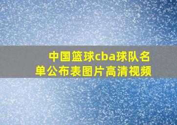 中国篮球cba球队名单公布表图片高清视频