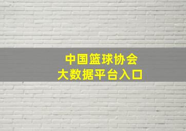 中国篮球协会大数据平台入口