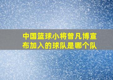 中国篮球小将曾凡博宣布加入的球队是哪个队