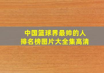 中国篮球界最帅的人排名榜图片大全集高清