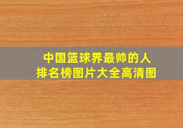 中国篮球界最帅的人排名榜图片大全高清图