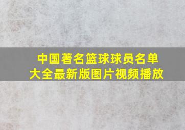 中国著名篮球球员名单大全最新版图片视频播放