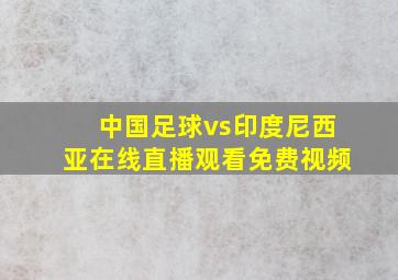 中国足球vs印度尼西亚在线直播观看免费视频