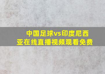 中国足球vs印度尼西亚在线直播视频观看免费