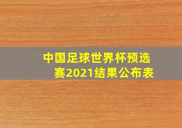 中国足球世界杯预选赛2021结果公布表