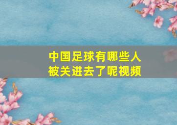 中国足球有哪些人被关进去了呢视频