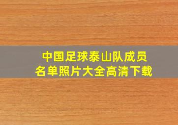 中国足球泰山队成员名单照片大全高清下载