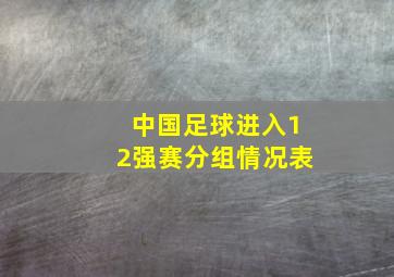 中国足球进入12强赛分组情况表