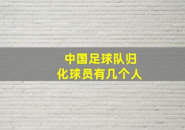 中国足球队归化球员有几个人