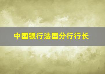 中国银行法国分行行长