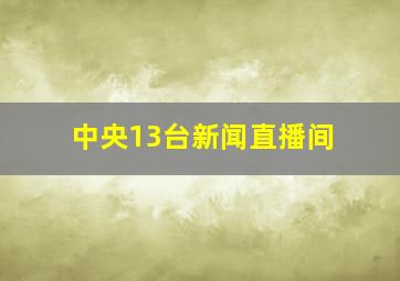 中央13台新闻直播间