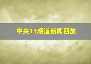 中央13频道新闻回放