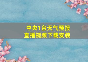 中央1台天气预报直播视频下载安装