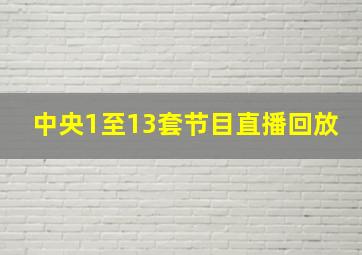 中央1至13套节目直播回放