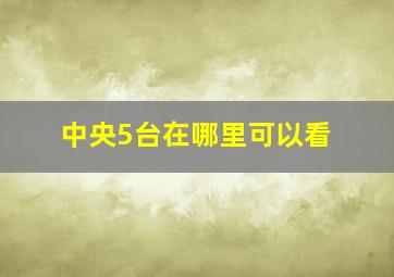 中央5台在哪里可以看