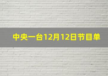 中央一台12月12日节目单