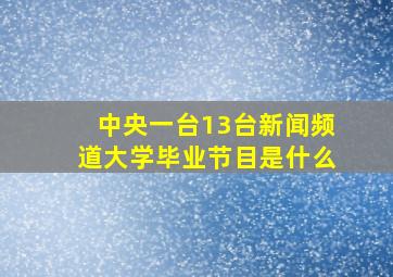 中央一台13台新闻频道大学毕业节目是什么