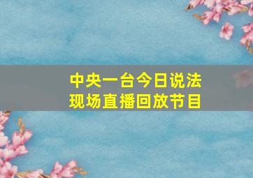 中央一台今日说法现场直播回放节目