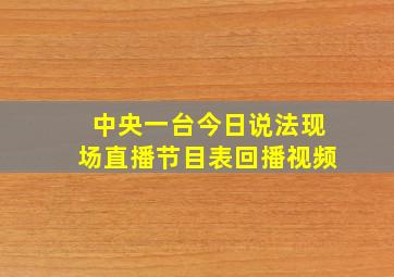 中央一台今日说法现场直播节目表回播视频