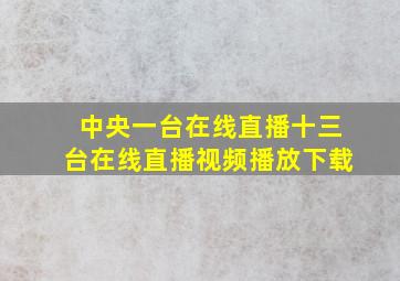 中央一台在线直播十三台在线直播视频播放下载