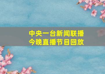 中央一台新闻联播今晚直播节目回放